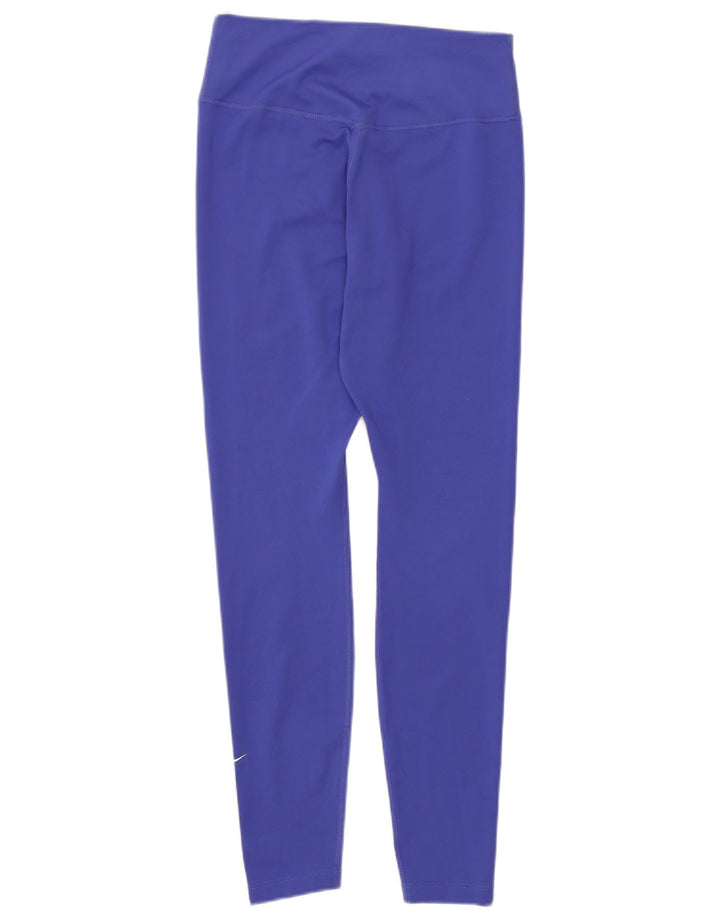 Nike Womens Dri Fit Leggings UK 8 Small  Blue Polyester