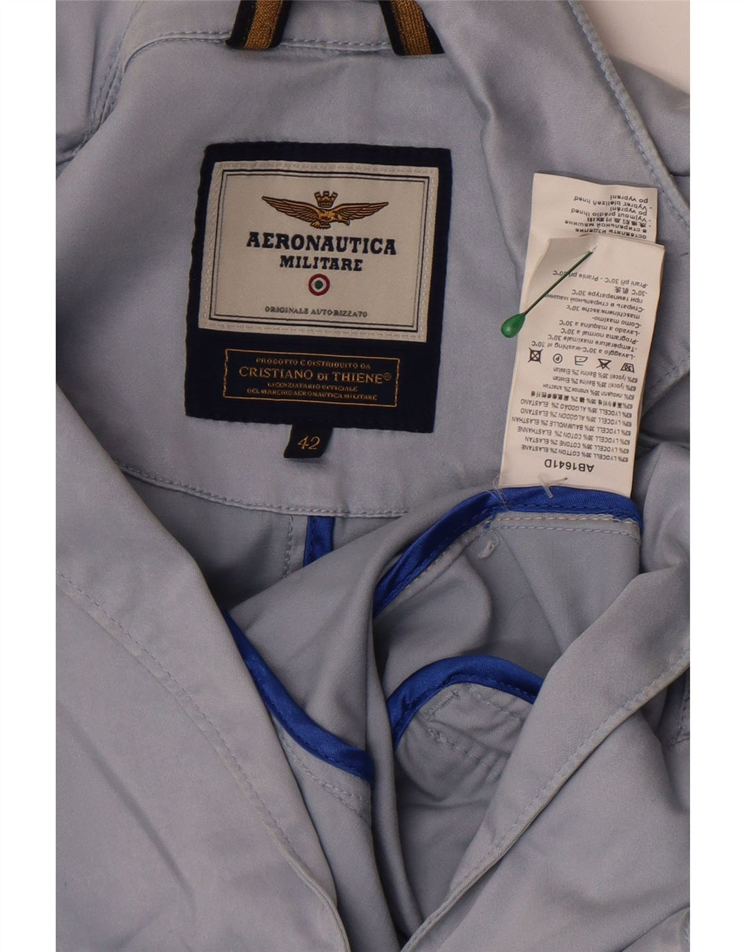 Aeronautica Militare Womens 2 Button Blazer Jacket IT 42 Medium Blue