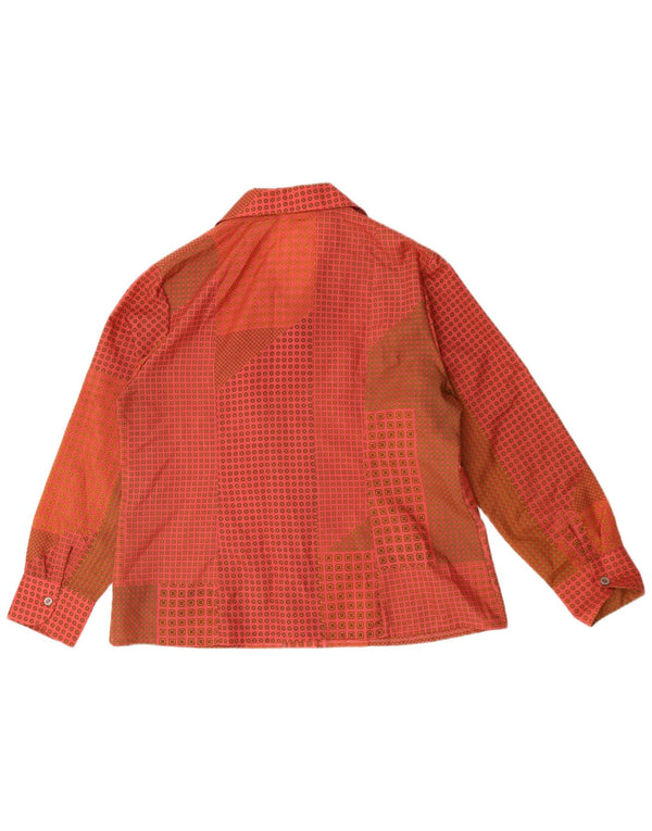 Vintage Womens Shirt Blouse UK 16 Large Red Geometric Polyester
