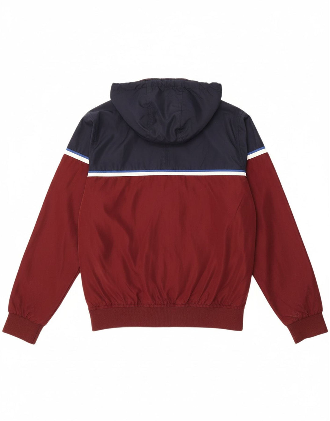 LE SHARK Mens Zip Hoodie Sweater Small Red Colourblock Polyester