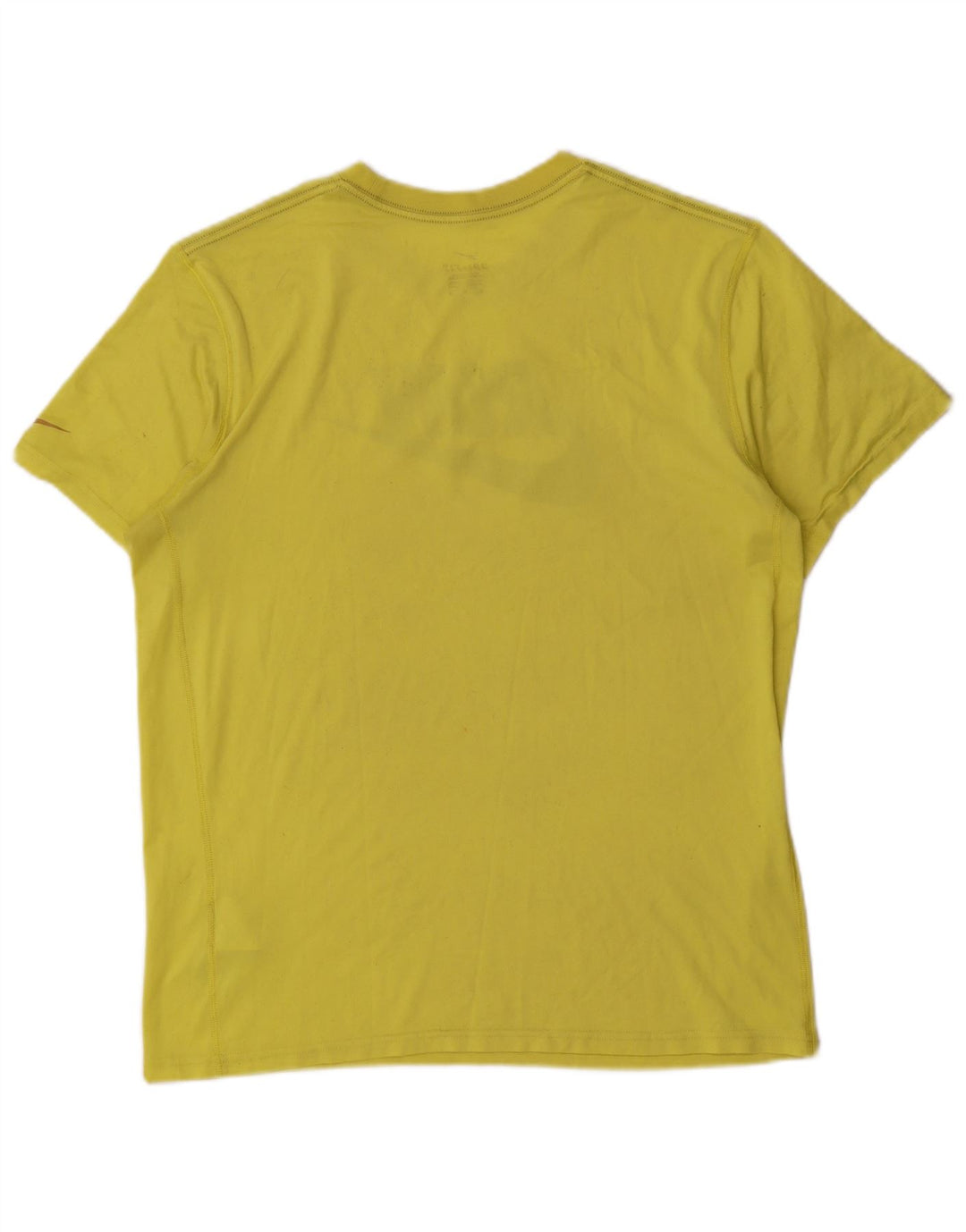 T-shirt grafica Nike Dri Fit da uomo, top in poliestere giallo medio
