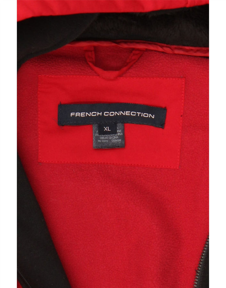 French Connection Damen-Parka mit Kapuze, UK 18, XL, Rot, Polyester