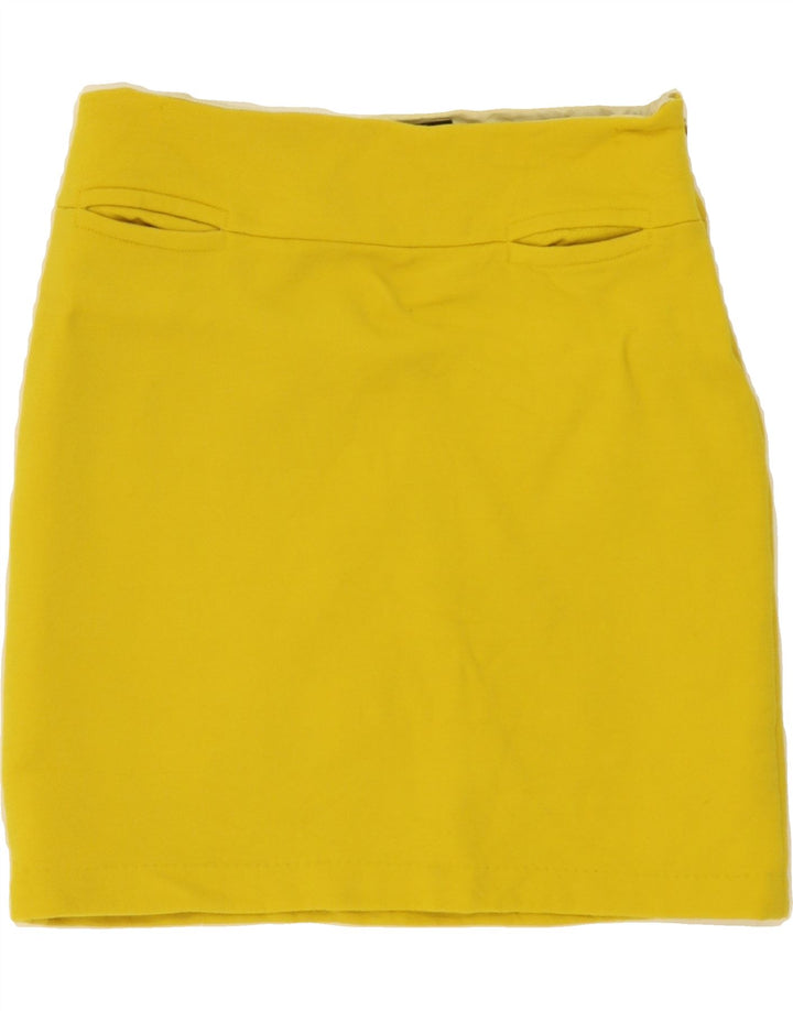 TARA JARMON Womens Mini Skirt W30 Medium  Yellow Virgin Wool Vintage Tara Jarmon and Second-Hand Tara Jarmon from Messina Hembry 