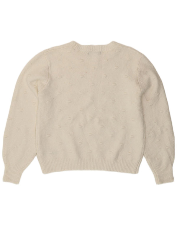 Marks & Spencer Damen Pullover mit Rundhalsausschnitt, UK 14, Mittelweiß