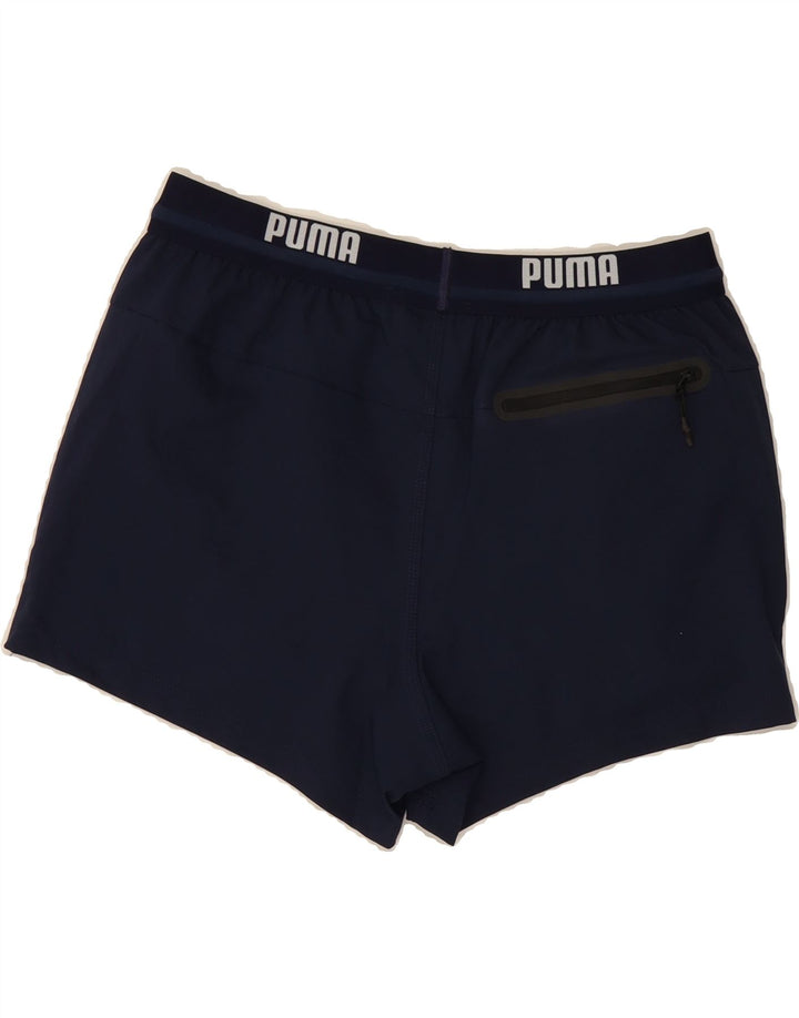 PUMA Mens Graphic Sport Shorts Medium  Navy Blue Polyester Vintage Puma and Second-Hand Puma from Messina Hembry 