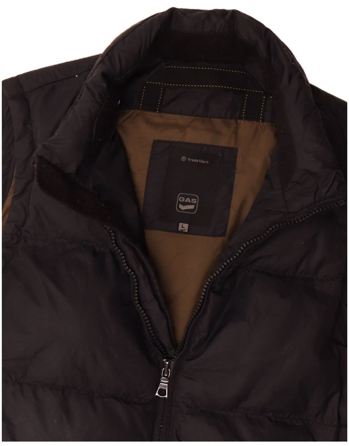 Gas Mens Padded Gilet UK 40 Large Black Polyester