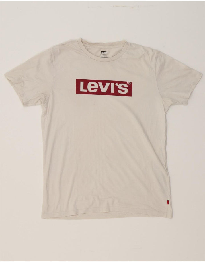 LEVI'S Mens Graphic T-Shirt Top Small White Cotton Vintage Levi's and Second-Hand Levi's from Messina Hembry 