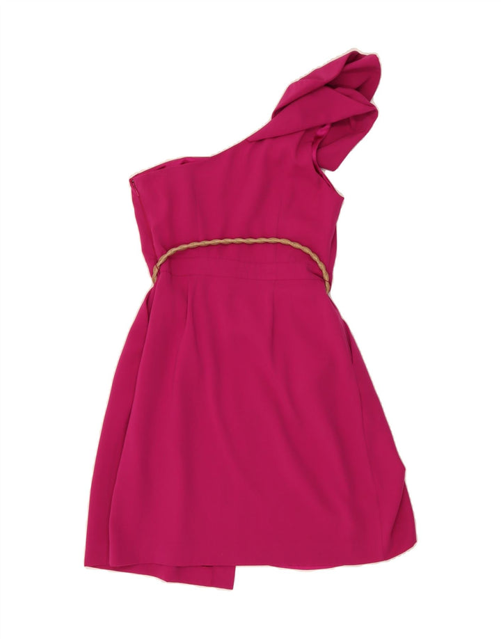 WAREHOUSE Womens One Shoulder Dress UK 10 Small Pink Polyester Vintage Warehouse and Second-Hand Warehouse from Messina Hembry 