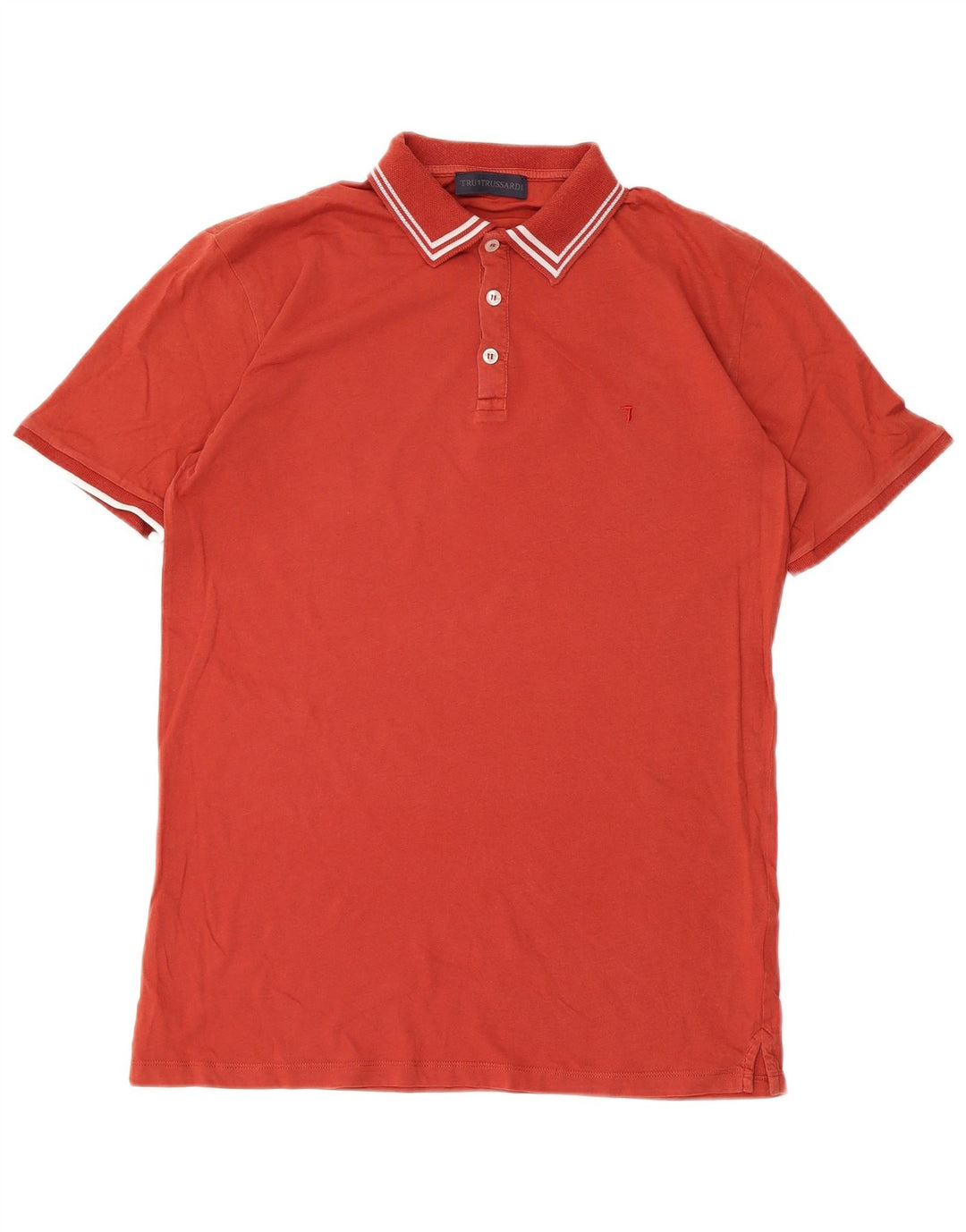 Trussardi Mens Polo Shirt Medium Red Cotton