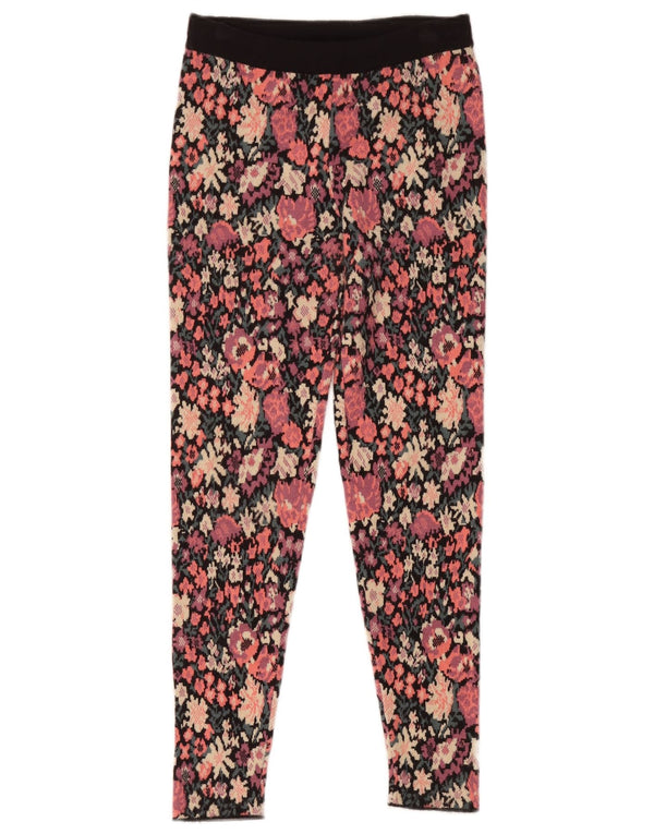 Zara Womens Leggings UK 8 Small Multicolored Floral Polyester