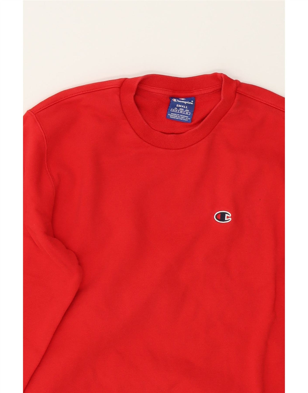 CHAMPION Mens Graphic Sweatshirt Jumper Small Red Cotton Vintage Champion and Second-Hand Champion from Messina Hembry 