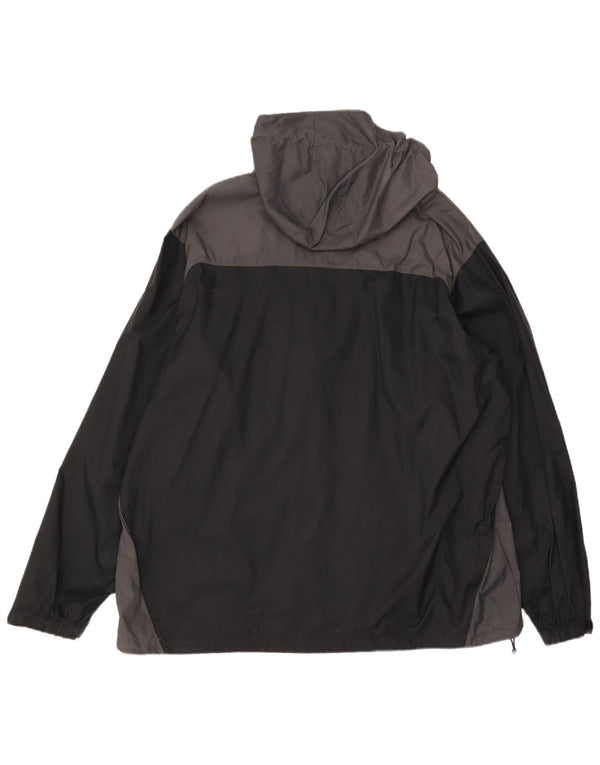 Columbia Mens Hooded Rain Jacket UK 44 2XL Black Colourblock Nylon