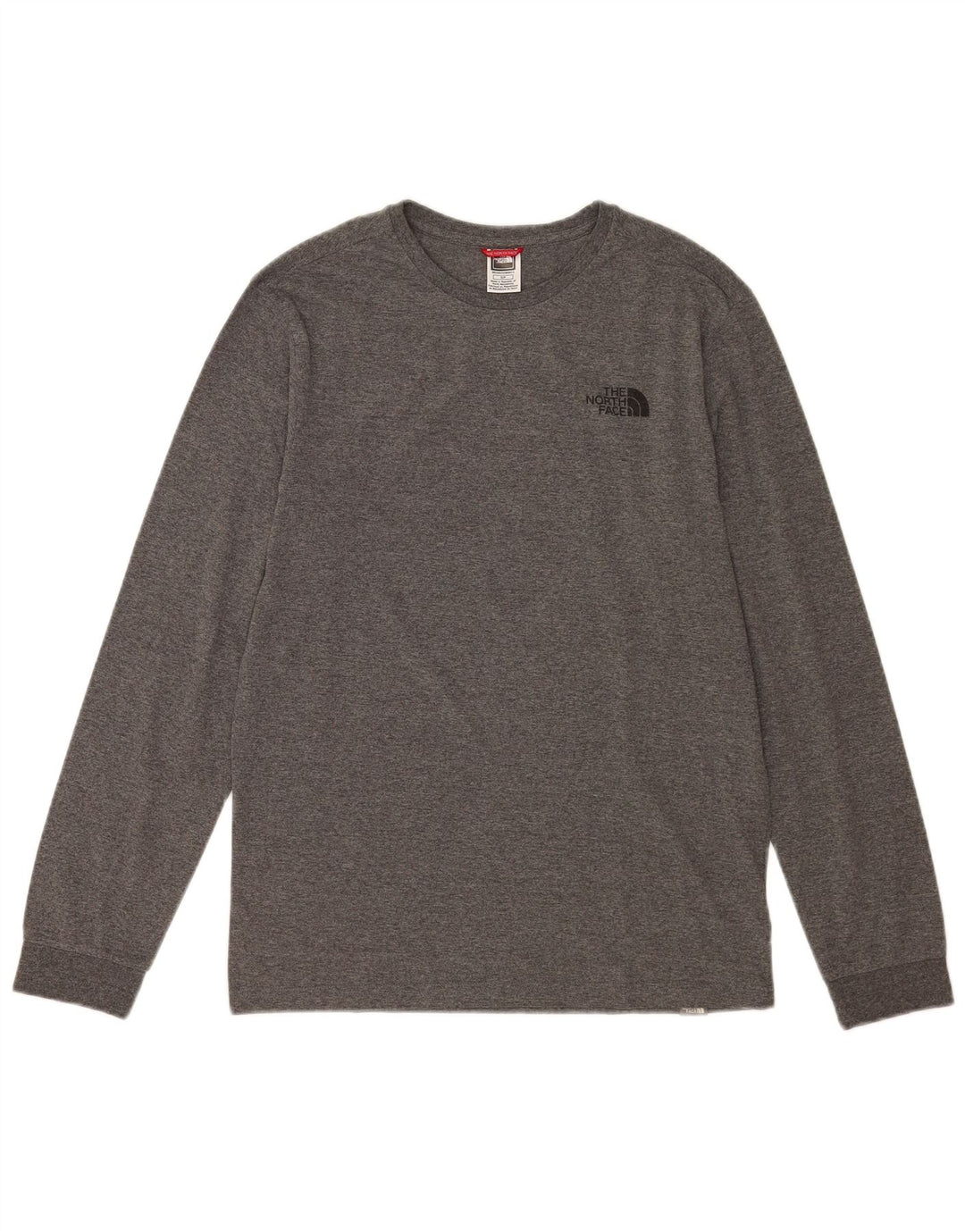 The North Face Mens Top Long Sleeve Small Grey Flecked Cotton