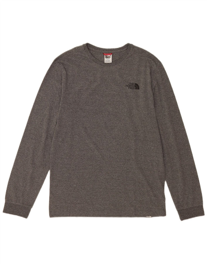 The North Face Mens Top Long Sleeve Small Grey Flecked Cotton