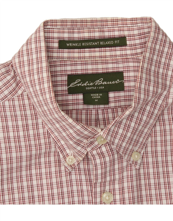 EDDIE BAUER Mens Relaxed Fit Short Sleeve Shirt Medium Red Check Vintage Eddie Bauer and Second-Hand Eddie Bauer from Messina Hembry 