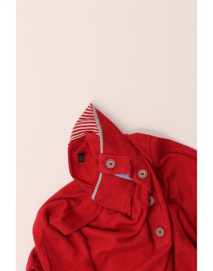MASSIMO DUTTI Mens Button Neck Jumper Sweater XL Red Cotton Vintage Massimo Dutti and Second-Hand Massimo Dutti from Messina Hembry 