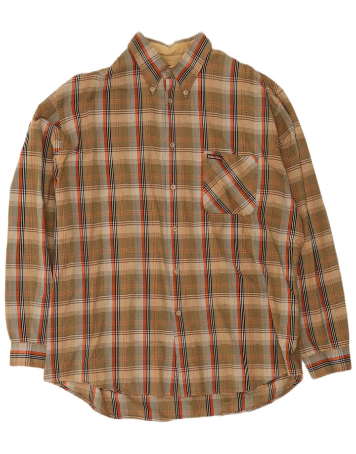 Marlboro Classics Mens Flannel Shirt 2XL Brown Check Cotton