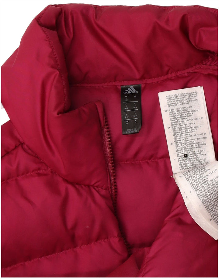 Adidas Womens Padded Jacket UK 8/10 Small Pink Polyester