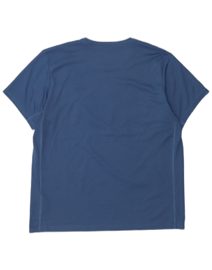 Asics Mens Graphic T-Shirt Top XL Blue Polyester