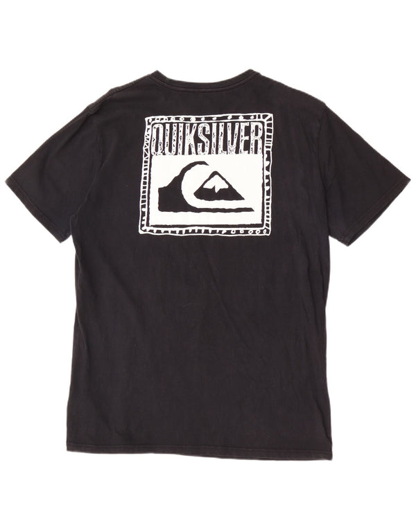 Quiksilver Mens Regular Fit Graphic T-Shirt Top Large Black Cotton