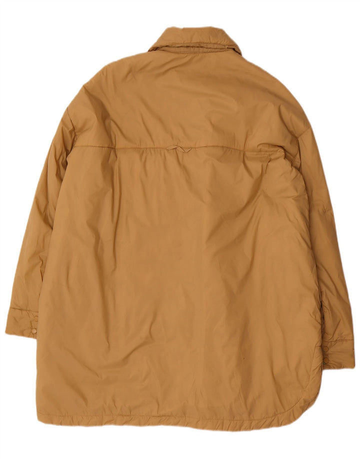 Zara Womens Oversized Padded Coat UK 10 Small Beige Polyester