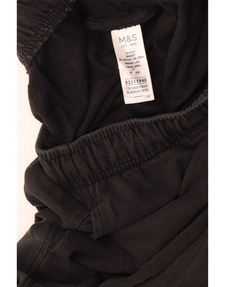 Marks & Spencer Pantalon de survêtement pour homme XL Noir Coton