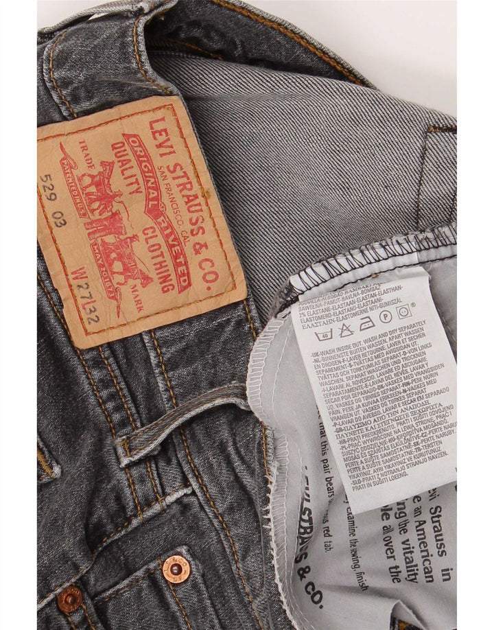 Levi's Damen 529 Curvy Bootcut Jeans W27 L32 Graue Baumwolle