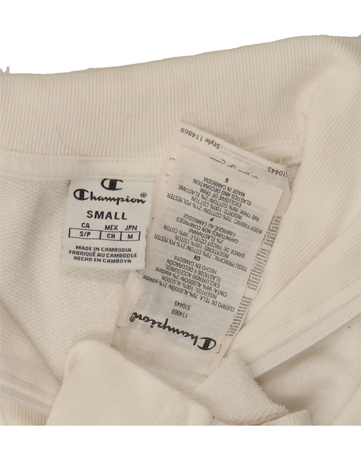 CHAMPION Womens Oversized Graphic Sweatshirt Jumper UK 10 Small White Vintage Champion and Second-Hand Champion from Messina Hembry 