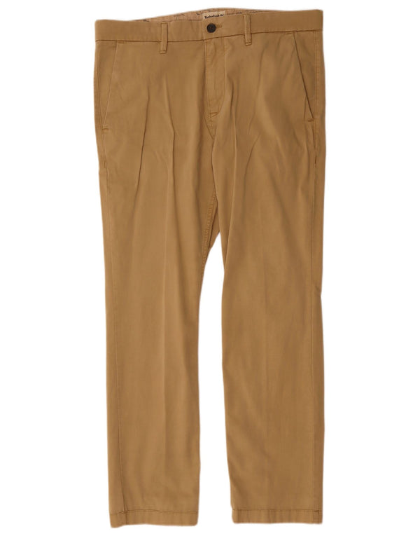 Timberland Womens Straight Chino Trousers W34 L29 Beige Cotton