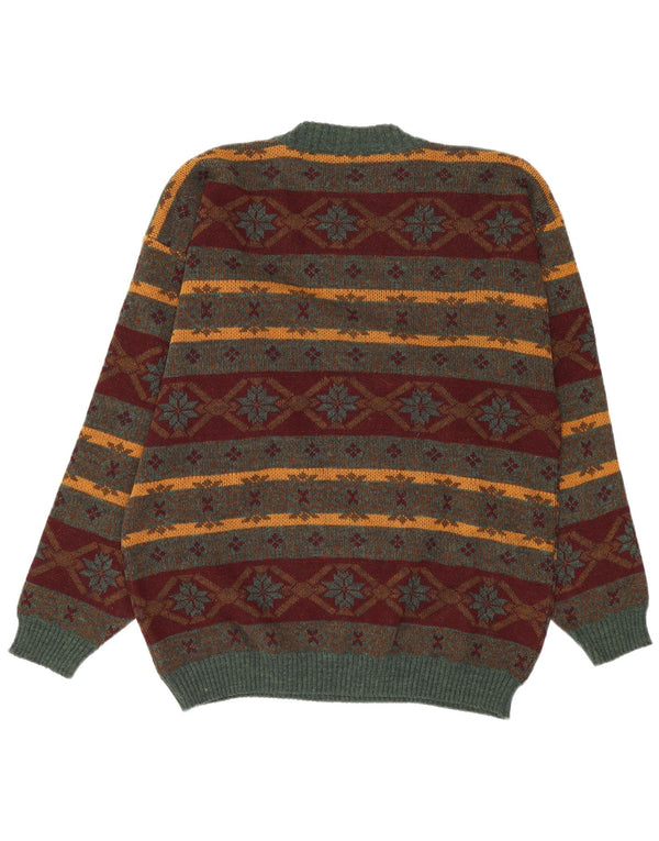 Vintage Herren Rundhalspullover Pullover XL Mehrfarbig Fair Isle Acryl