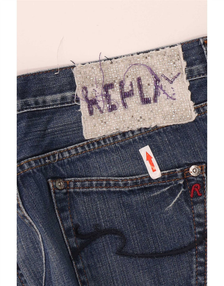 Replay Womens Straight Jeans W32 L34 Blue Cotton