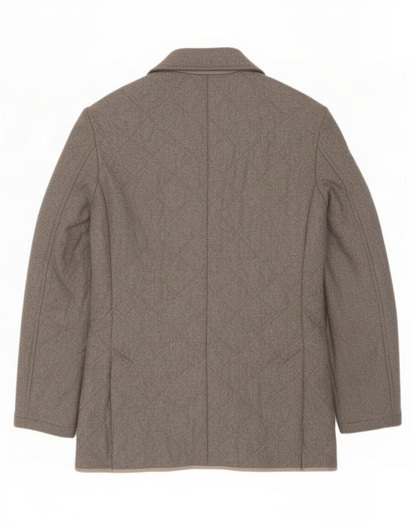 Sartoria Rossi Jaqueta blazer masculina acolchoada com 3 botões IT 46 pequena lã cinza