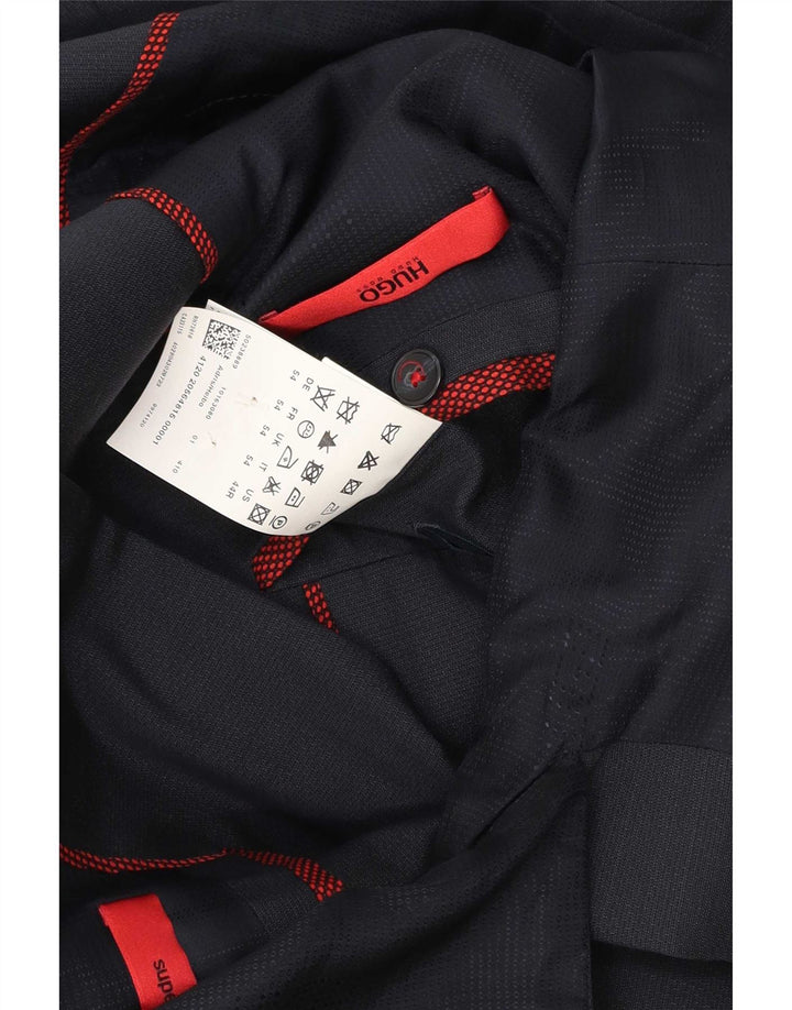 Hugo Boss Mens 2 Button Blazer Jacket UK 54 2XL Navy Blue Wool