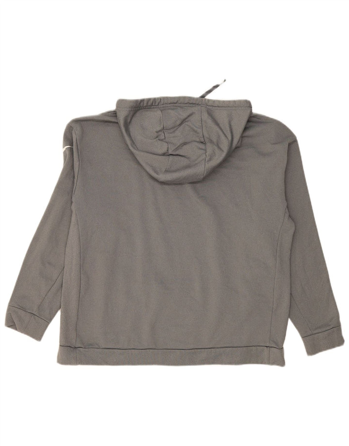 NIKE Womens Graphic Hoodie Jumper UK 16 Large Grey Polyester