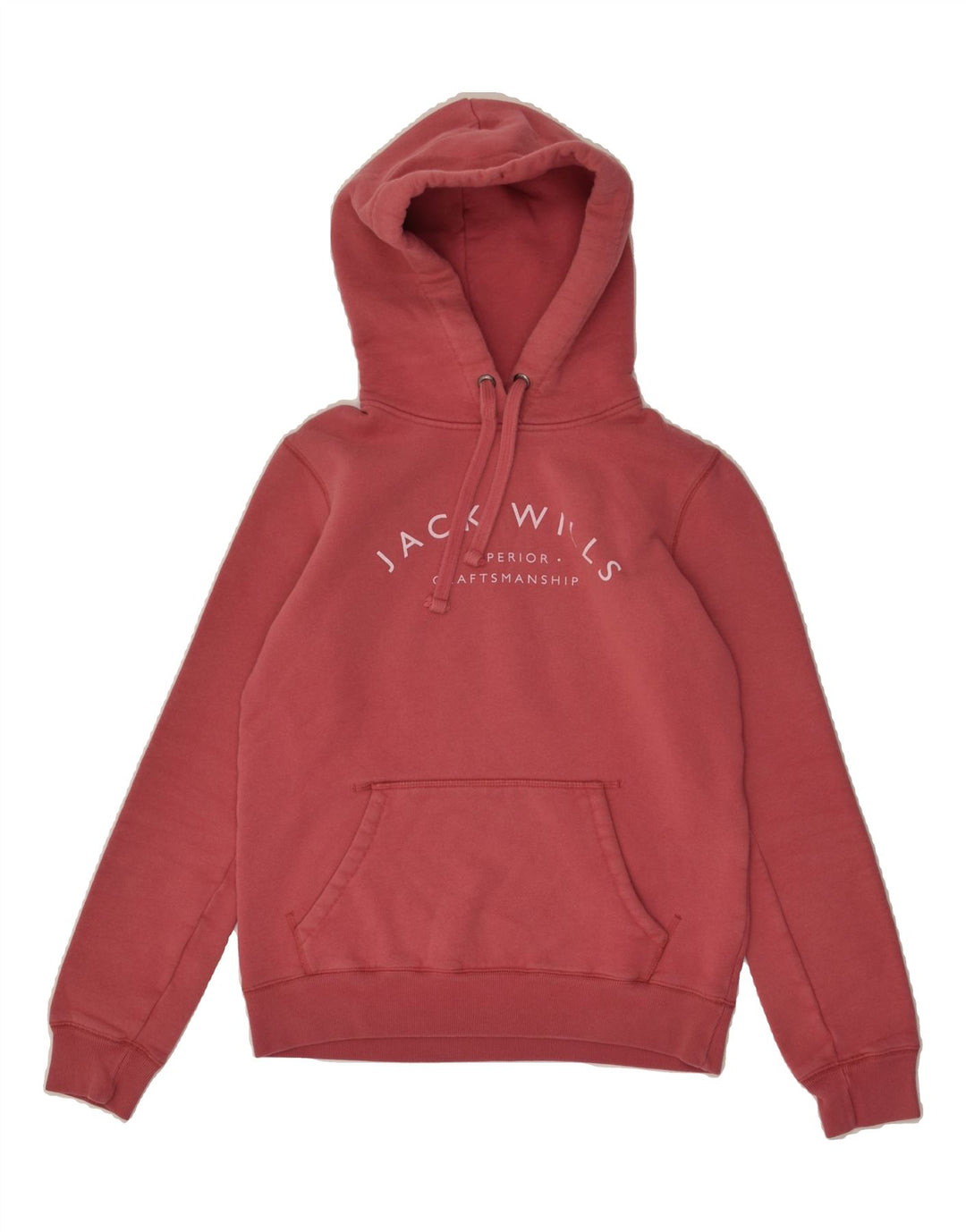 JACK WILLS Womens Graphic Hoodie Jumper UK 6 XS Red Cotton | Vintage Jack Wills | Thrift | Second-Hand Jack Wills | Used Clothing | Messina Hembry 