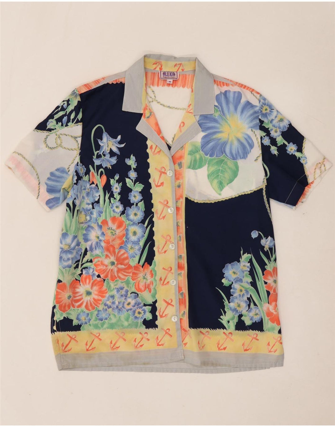 ALEXIA Womens Oversized Shirt Blouse UK 14 Medium Multicoloured Floral