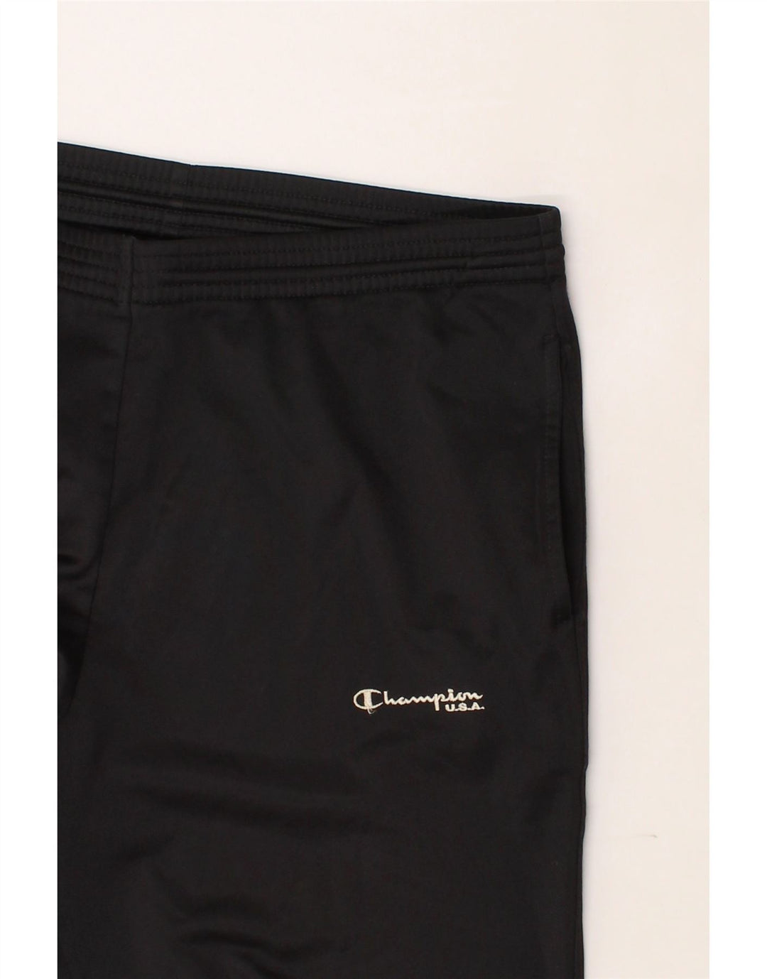 CHAMPION Mens Tracksuit Trousers Large  Black Colourblock Polyester Vintage Champion and Second-Hand Champion from Messina Hembry 
