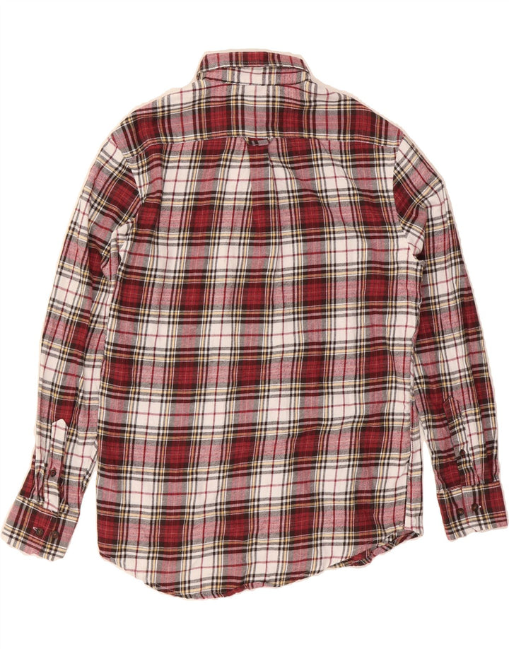 IZOD Mens Flannel Shirt Medium Red Check Cotton Vintage Izod and Second-Hand Izod from Messina Hembry 