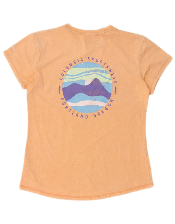Columbia Womens Grafisk T-Shirt Top UK 14 Medium Orange Polyester