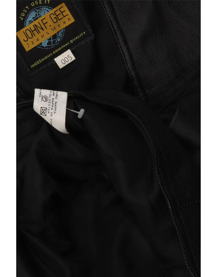 John F Gee Mens Leather Waistcoat Medium Black Leather
