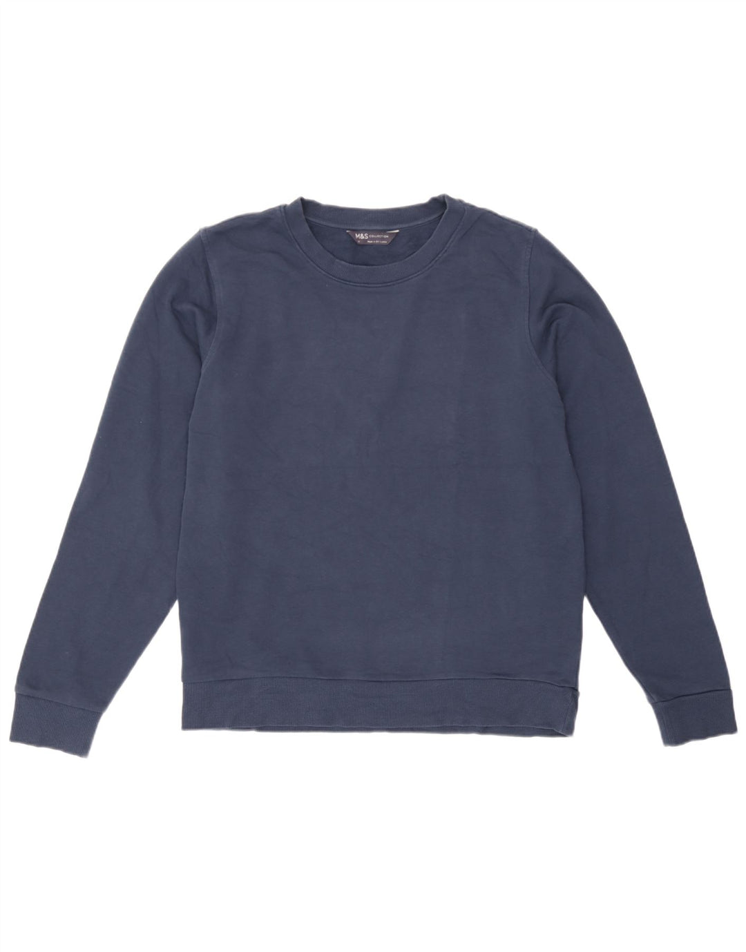 Marks & Spencer Womens Sweatshirt Jumper UK 12 Medium  Navy Blue Cotton