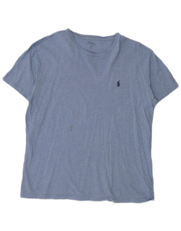 Polo Ralph Lauren Mens T-Shirt Top Medium Blue Flecked Cotton