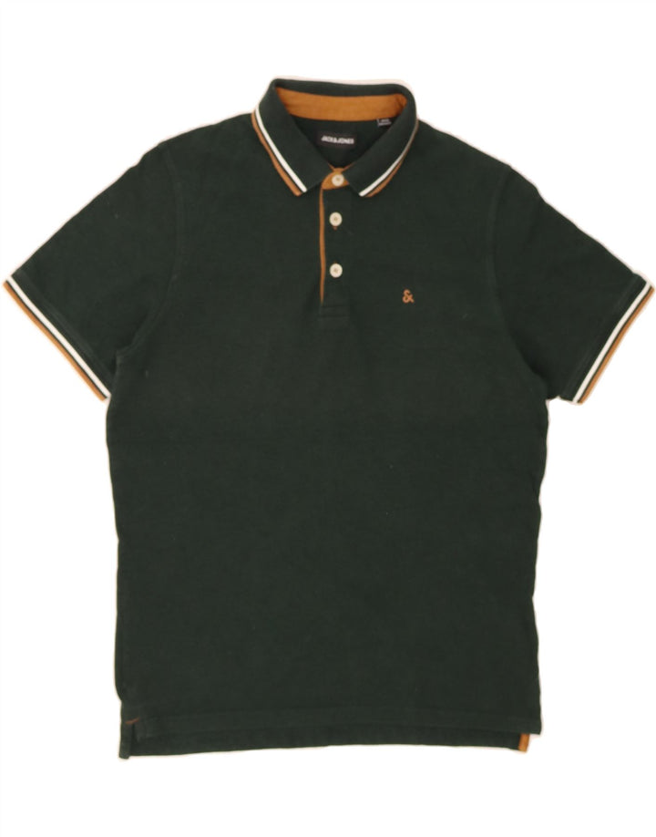 JACK & JONES Mens Polo Shirt Medium Green Cotton Vintage Jack & Jones and Second-Hand Jack & Jones from Messina Hembry 