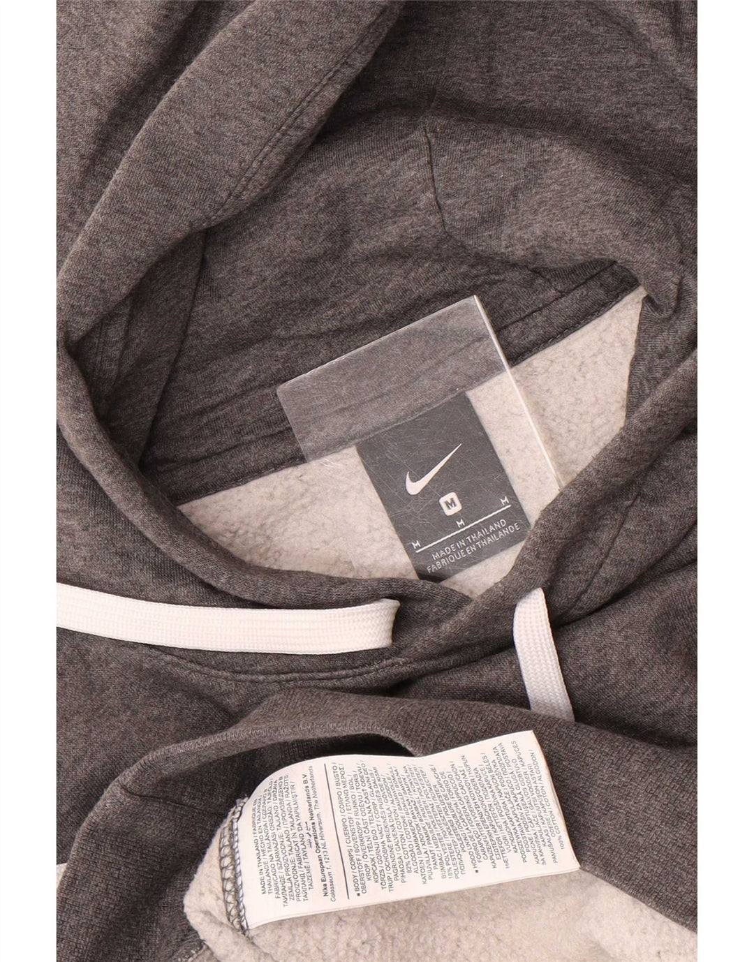 Felpa con cappuccio da uomo Nike in cotone grigio medio