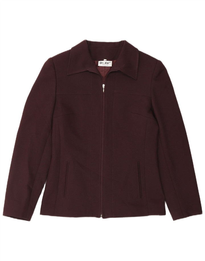 DI.DO Womens Blazer Jacket IT 42 Medium Burgundy Polyester