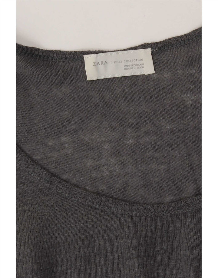 Zara Damen Top 3/4 Ärmel UK 16 Large Grau