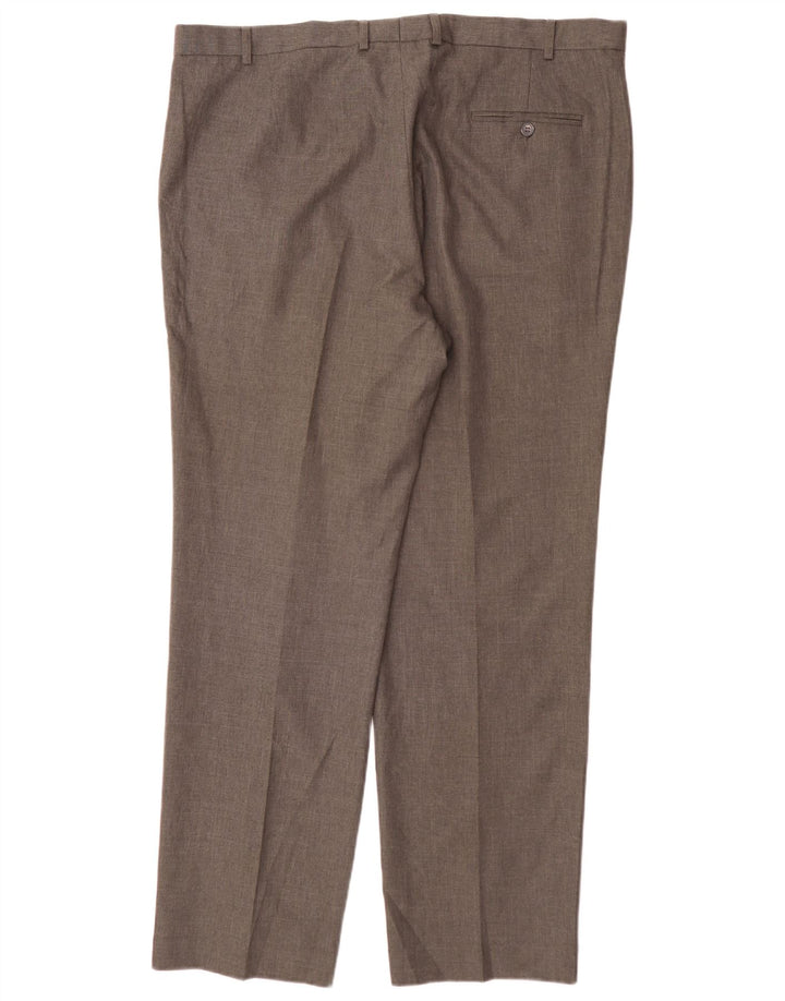 Marks & Spencer Mens Straight Regular Fit Suit Trousers W42 L33 Grey