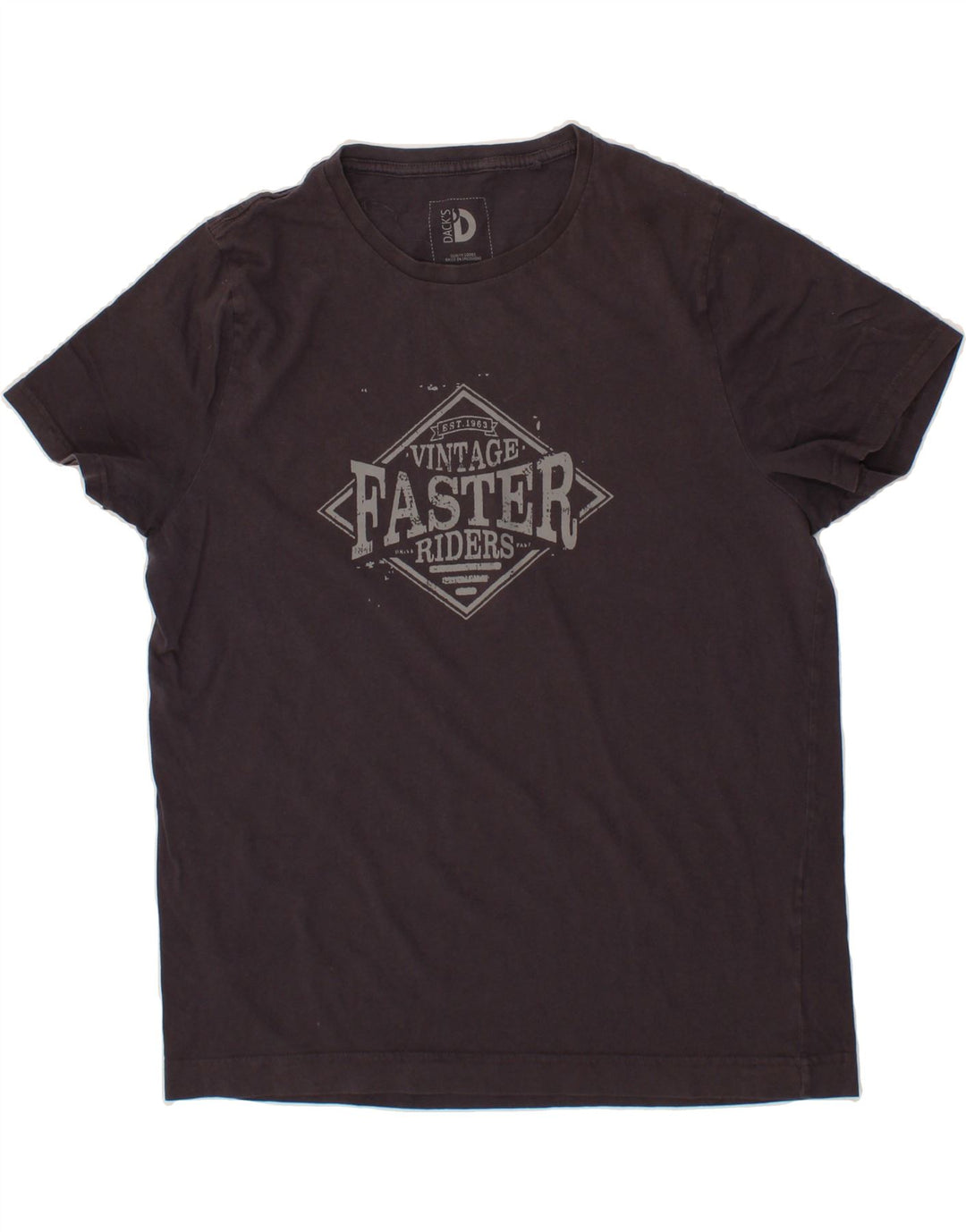 DACK'S Mens Graphic T-Shirt Top XL Grey Vintage Dack's and Second-Hand Dack's from Messina Hembry 
