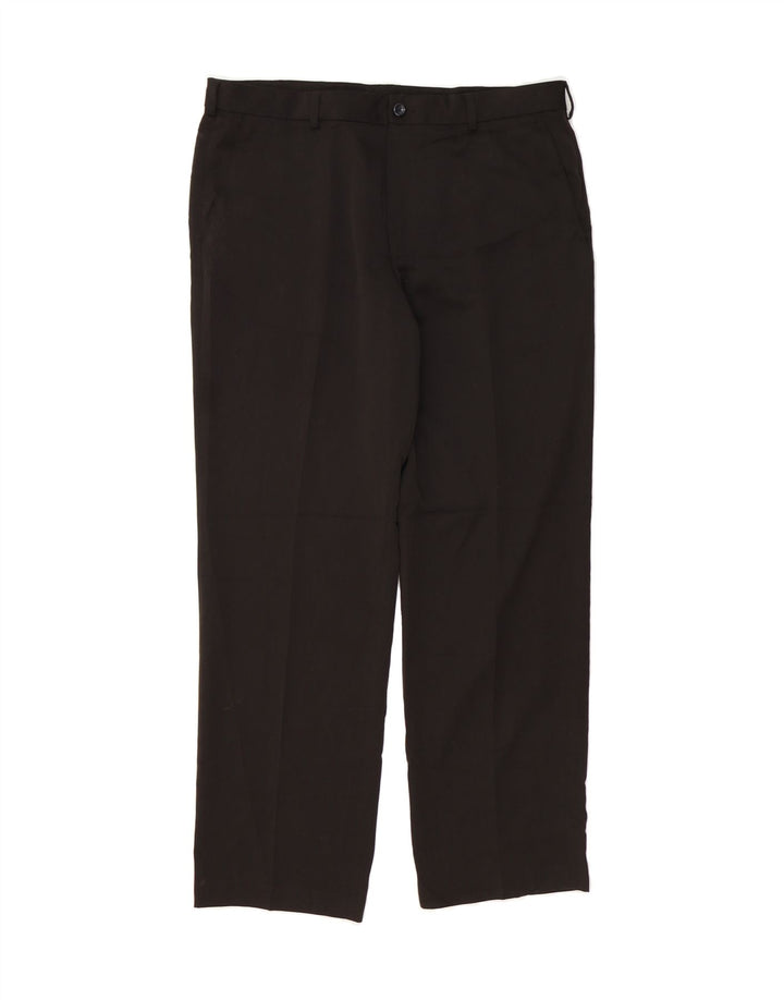 IZOD Mens Straight Chino Trousers W38 L32 Black Polyester Vintage Izod and Second-Hand Izod from Messina Hembry 