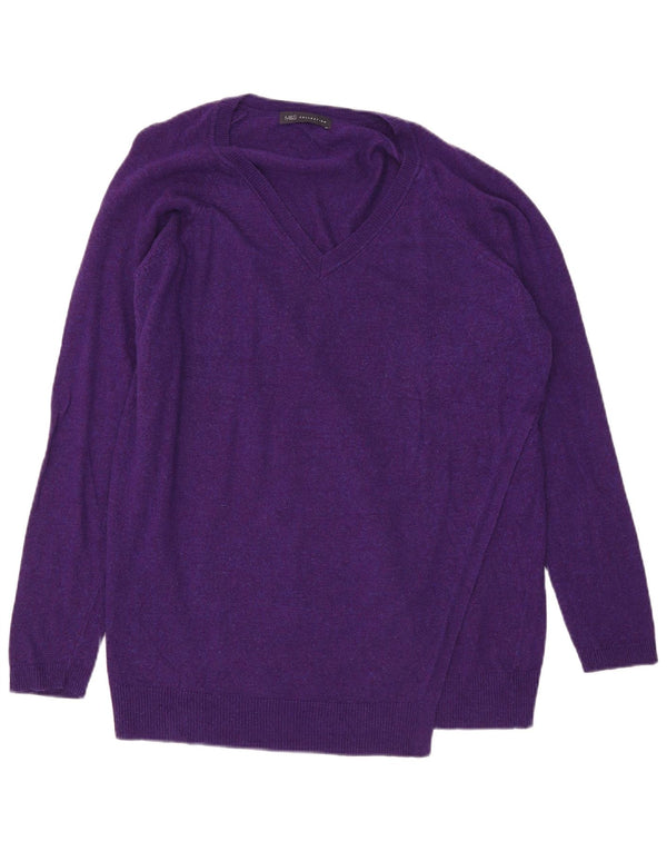 Marks & Spencer Damen-Pullover mit V-Ausschnitt, Gr. 18, XL, Lila